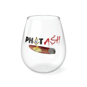 Phat Ash Masonic Stemless Wine Glass, 11.75oz